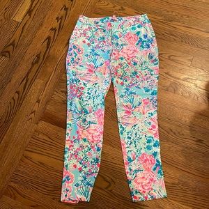 Lilly Pulitzer NWT Alina pant in Serene Blue Gypsea Floral print sz 2
